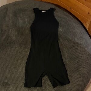 Free People Black Ribbed Jumpsuit